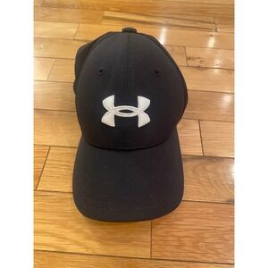 Under Armour Kids Youth Baseball Cap Hat Fitted Black‎ Logo Flex Fit